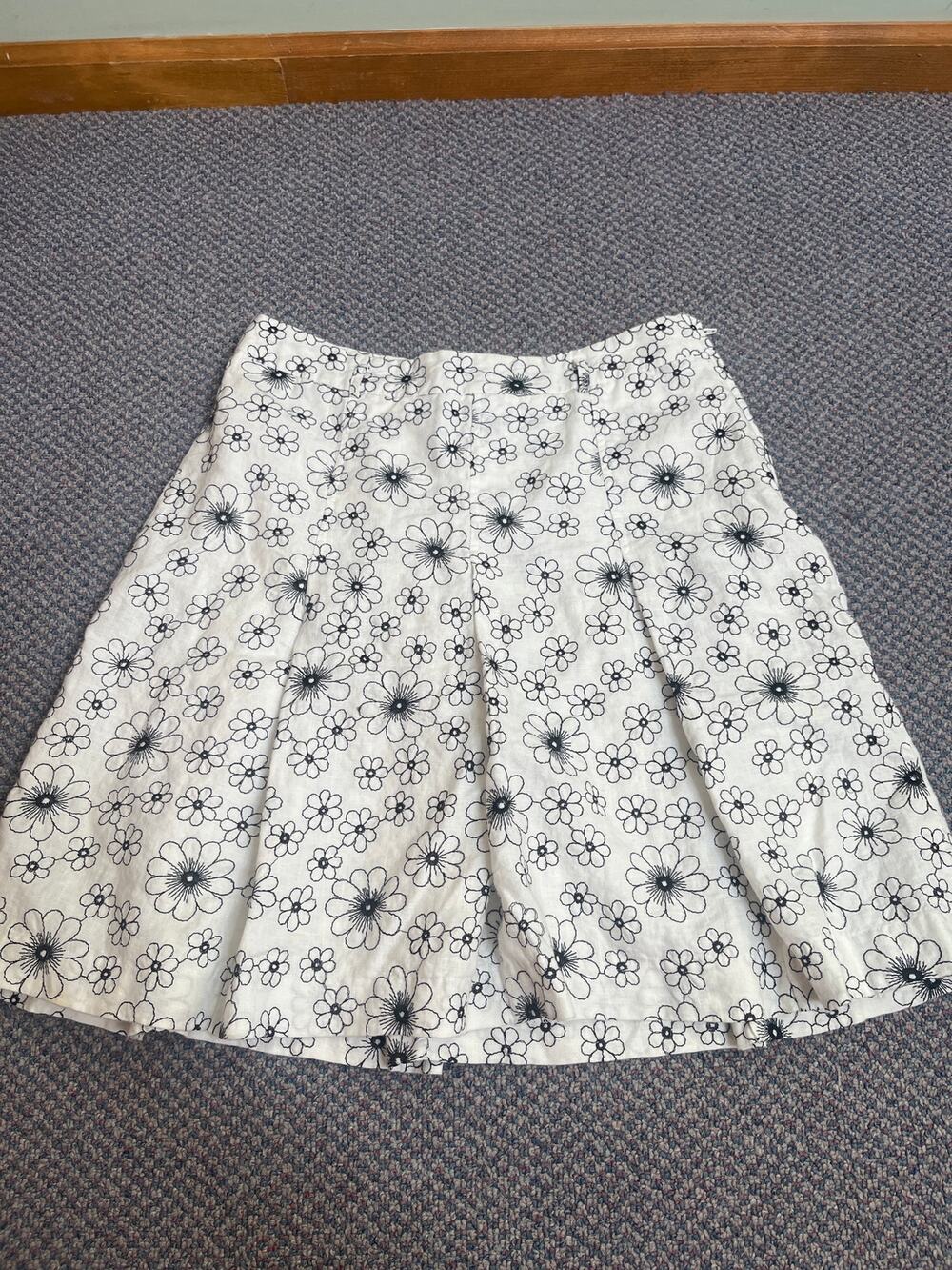 Grace Elements Embroidered Floral Linen Midi Skirt 8P